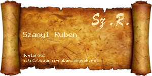 Szanyi Ruben névjegykártya